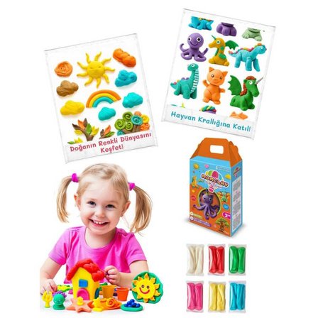 Momclay Play Dough Doğal Oyun Hamuru 6 Renk X 100 Gram 30000810