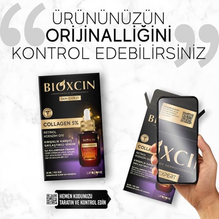 Collagen Serum 5% – Kırışıklık Karşıtı ve Sıkılaştırıcı Yüz Serumu – Retinol, Koenzim Q10 ve Lipozom Teknolojili – 30 ml