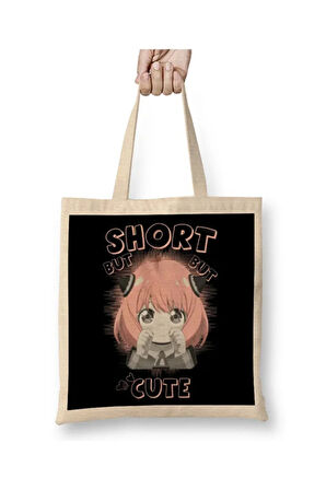 Anya Short But Cute Spy X Family Bez Çanta Uzun Saplı Alışveriş Çantası Plaj Çantası