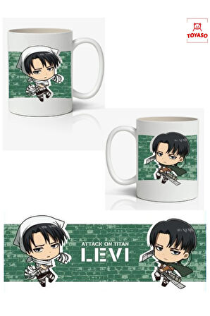 Attack On Titan Levi Ackerman Anime Temalı Beyaz Kupa Bardak Sevgiliye Arkadaşa Hediye