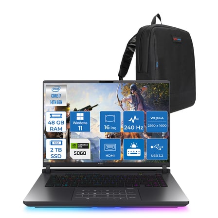 Asus Rog Strix G16 G615JMR-S5049 Intel® Core™ I7 14650HX 48GB 2tb SSD 8GB/RTX5060 Gddr7 115W 16 Inç 2,5k (2560 x 1600, Wqxga) 240Hz 3ms  WINDOWS11HOME Gaming Laptop WS5049H21+ZETTAÇANTA