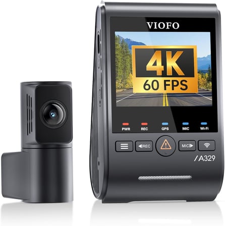 A329S 2 Kameralı Ön+Arka 4K 60FPS+2K Wi-Fi 6 HDR STARVIS 2 Sensör GPS'li SSD Destekli Araç Kamerası