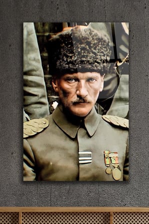 Atatürk Portre Cam Tablo (30x45 cm)