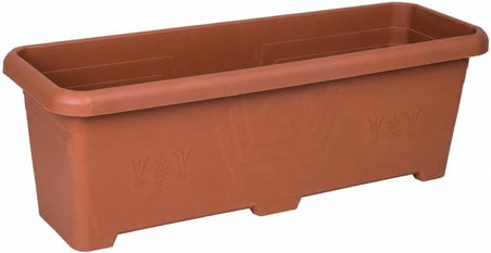 Plastik Uzun Saksı, Kahverengi, Bahçe Ofis Kullanımı için (77.5 X 25 X 26.5 Cm - 30 L)