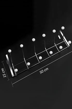 12 Kancalı Kalın Kapılarla Uyumlu Metal Kapı Arkası Askılık Gri, 7480000717808
