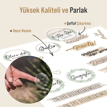 Düğün Sticker Seti, 325 Adet Çıkartma, Misafir, Konuk Defteri veya Fotoğraf Albumü için Sevgi Dolu Vintage Love Temalı, Dekorasyon için Motifli Sözcüklü Düğün Etiketi, 10 Sayfa, A5 Boyut