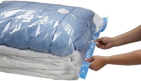 Beyyine Home Yüksek Kaliteli Vakumlu Poşet(M)(2 ADET) 55 cm x 90 cm - Çevirmeli &amp; Mavi Kapak - Vakumlu Hurç