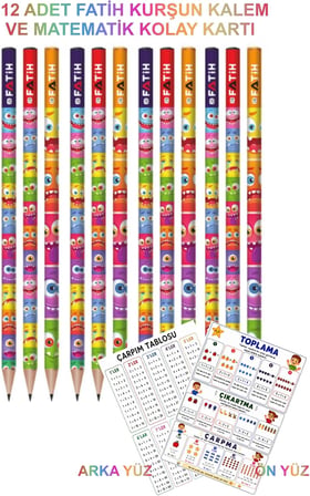 Fatih Kurşun Kalem, 12'li Paket (EMOJİ)