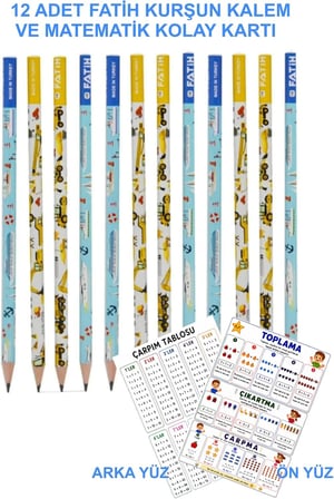 Fatih Kurşun Kalem, 12'li Paket (EMOJİ)