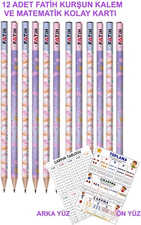 Fatih Kurşun Kalem, 12'li Paket (EMOJİ)