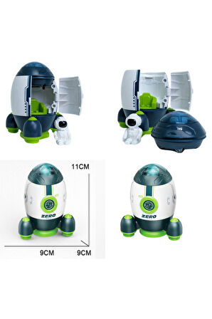 Uzay Seti Astronotlu Uzay Arabası Uzay Roketi Uzay Mekiği 3 lü Uzay İstasyonu Oyuncak Seti 11 Cm