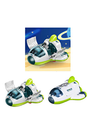 Uzay Seti Astronotlu Uzay Arabası Uzay Roketi Uzay Mekiği 3 lü Uzay İstasyonu Oyuncak Seti 11 Cm