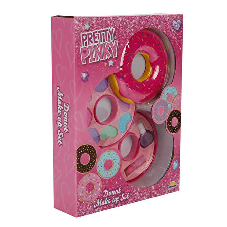 Donut Şekilli 2 Katlı Oyuncak Makyaj Güzellik Seti