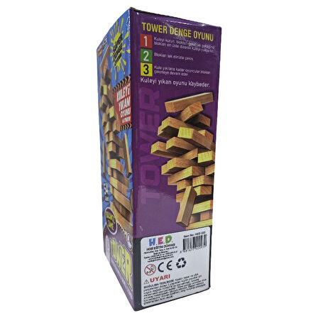 Ahşap Kule Denge Oyunu Jenga %100 Ahşap