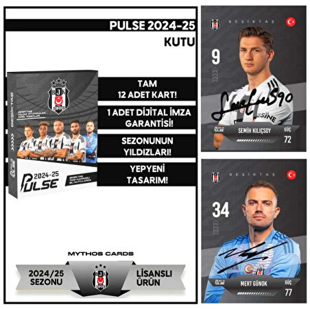 Lisanslı Beşiktaş Pulse Futbolcu Kartları 2024-25 - 12 Kart