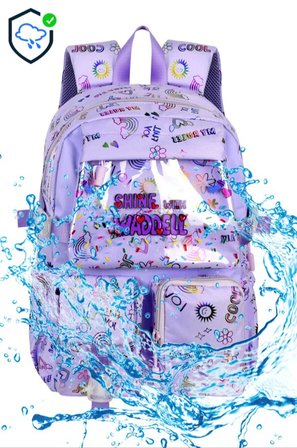 Kawaii Kore Tarzı Fitilli Kumaş Desenli Sırt Çantası, Beslenme Çantası ve Kalemlik Üçlü Seti