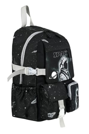 Astronot İlkokul Sırt Çantası + Beslenme Çantası + Kalem Kutusu Set