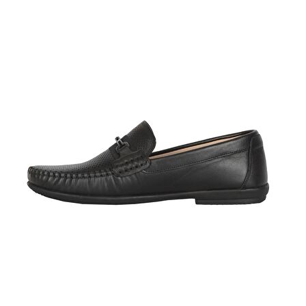 Balayk 022 Siyah Lz %100 Deri Yazlık Erkek Klasik Loafer Ayakkabı