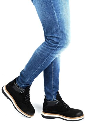 Pierre Cardin 77534 Siyah Nubuk %100 Deri Kışık Erkek Bot