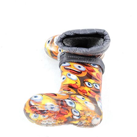 Ayakcenter 21-14 Srb Gri Emoji Kürklü Erkek Çocuk Çizme