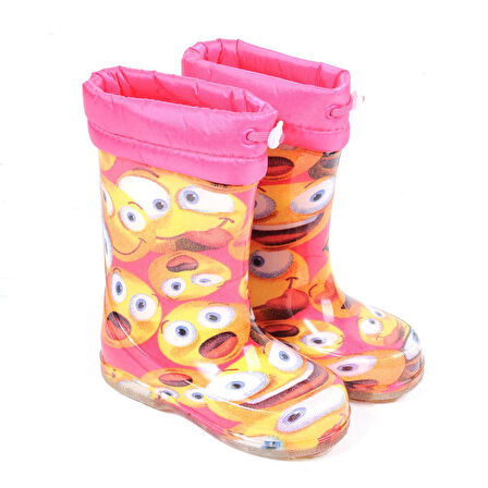 Ayakcenter 21-14 Srb Pembe Emoji Kürklü Kız Çocuk Çizme