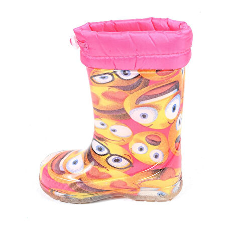 Ayakcenter 21-14 Srb Pembe Emoji Kürklü Kız Çocuk Çizme