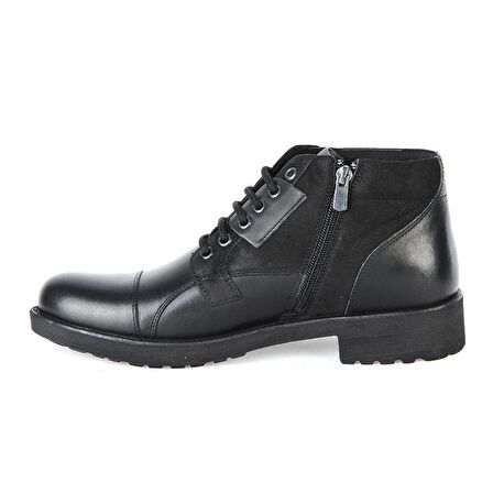 Crısso B458 Siyah Kauçuk %100 Deri Erkek Bot Ayakkabı