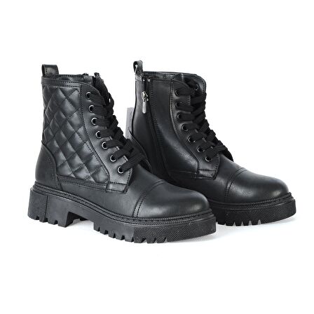 MP 222-2736Zn Siyah Kadın Düz Bot