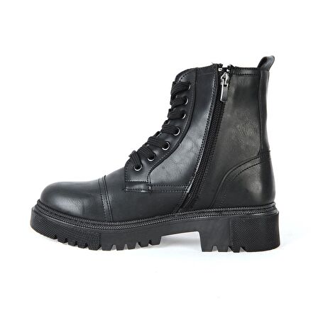 MP 222-2736Zn Siyah Kadın Düz Bot