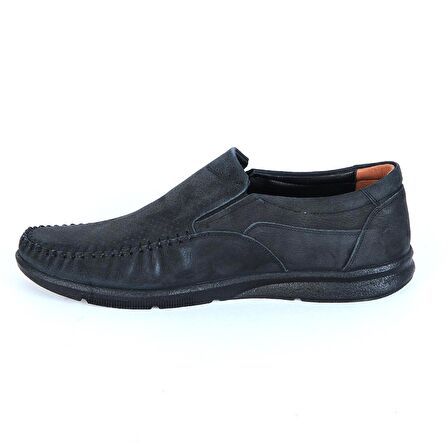 Castle Black 762-2 Siyah Nubuk %100 Deri Erkek Casual Ayakkabı