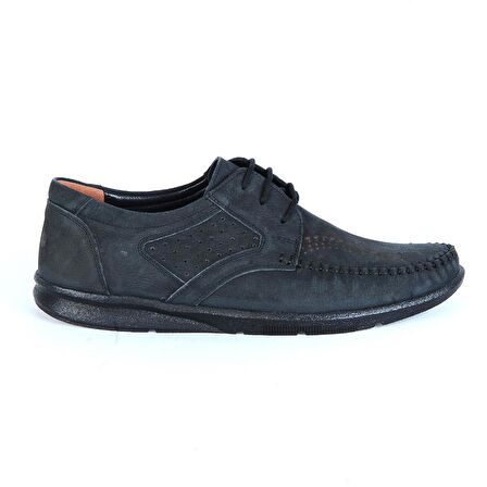 Castle Black 761-2 Siyah Nubuk %100 Deri Erkek Casual Ayakkabı