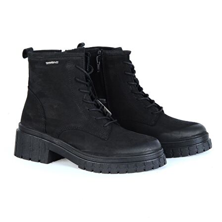 Hammer Jack 102 20832-Z Argun Siyah Deri Kadın Düz Bot