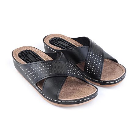 Gezer 11259 Siyah Kadın Günlük Düz Terlik