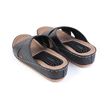 Gezer 11259 Siyah Kadın Günlük Düz Terlik