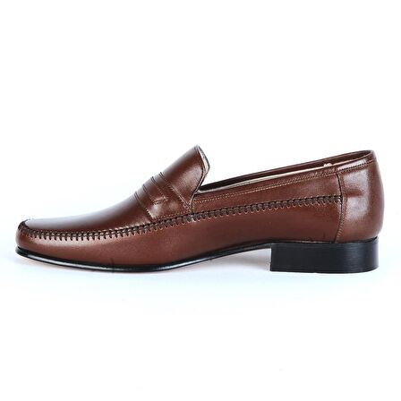 Tek Yıldız 02 Kahve Kösele %100 Deri Erkek Klasik Ayakkabı