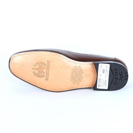 Tek Yıldız 02 Kahve Kösele %100 Deri Erkek Klasik Ayakkabı