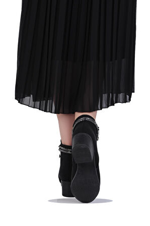 Mp 242-2226Zn Siyah Kadın 6Cm Topuklu Bot