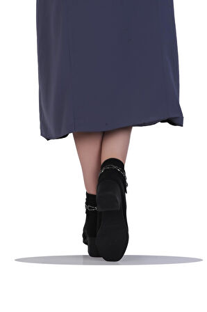 Mp 242-228Zn Siyah Kadın 6Cm Topuklu Bot