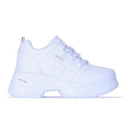 Mp 251-305Zn Beyaz Kalın Taban Kadın Sneaker Spor Ayakkabı
