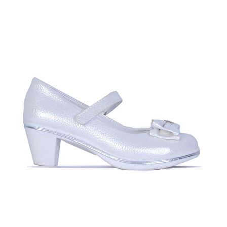 Alens Lunedi Krem Rugan 4Cm Topuklu Kız Çocuk Ayakkabı