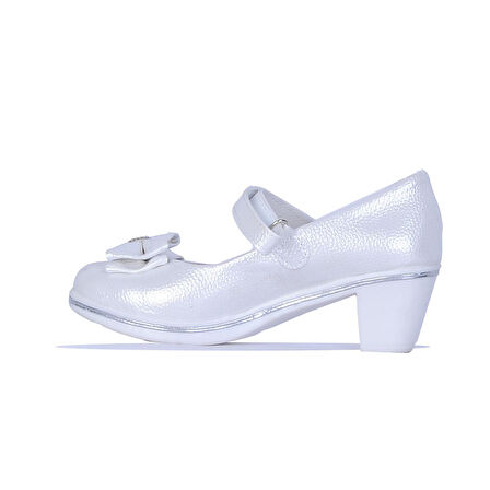 Alens Lunedi Krem Rugan 4Cm Topuklu Kız Çocuk Ayakkabı