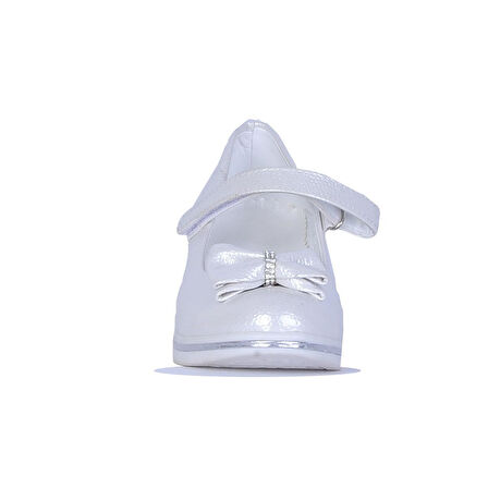 Alens Lunedi Krem Rugan 4Cm Topuklu Kız Çocuk Ayakkabı