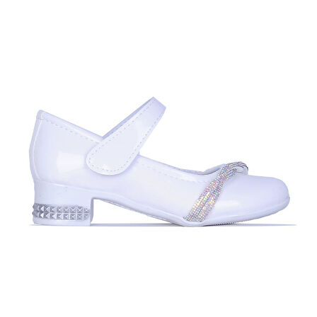 Ayakcenter 25-Herbebe Taşlı 3Cm Kız Çocuk Topuklu Ayakkabı