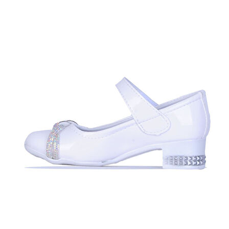 Ayakcenter 25-Herbebe Taşlı 3Cm Kız Çocuk Topuklu Ayakkabı