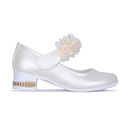 Ayakcenter 26-Herbebe Fırfırlı 3Cm Kız Çocuk Topuklu Ayakkabı