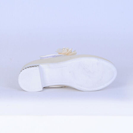Ayakcenter 26-Herbebe Fırfırlı 3Cm Kız Çocuk Topuklu Ayakkabı