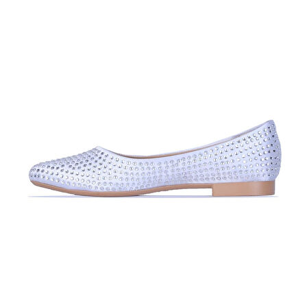 Ayakcenter R12 Renesme Taşlı Kadın Babet Ayakkabı