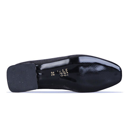 Crista C3 Siyah Saten Kadın Babet Ayakkabı