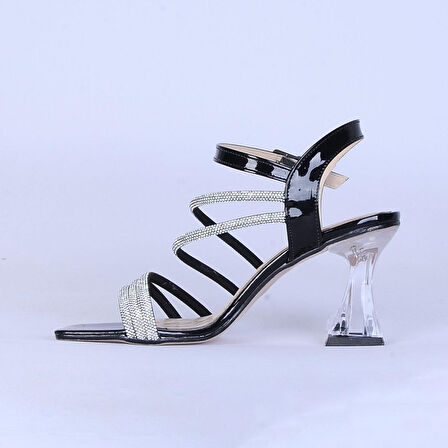 Ayakcenter By4 Taşlı 7Cm Kadın Topuklu Sandalet