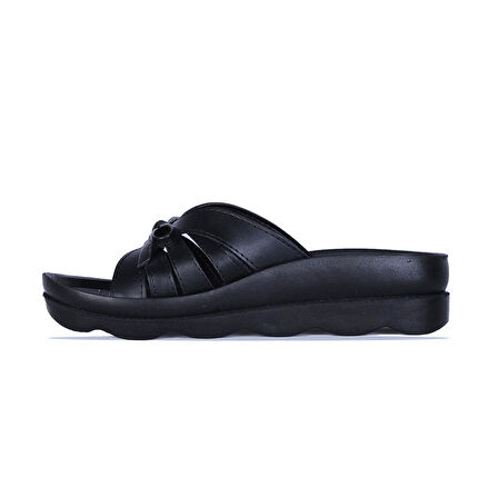 Ayakcenter 1708 Voga Siyah Kadın Düz Terlik